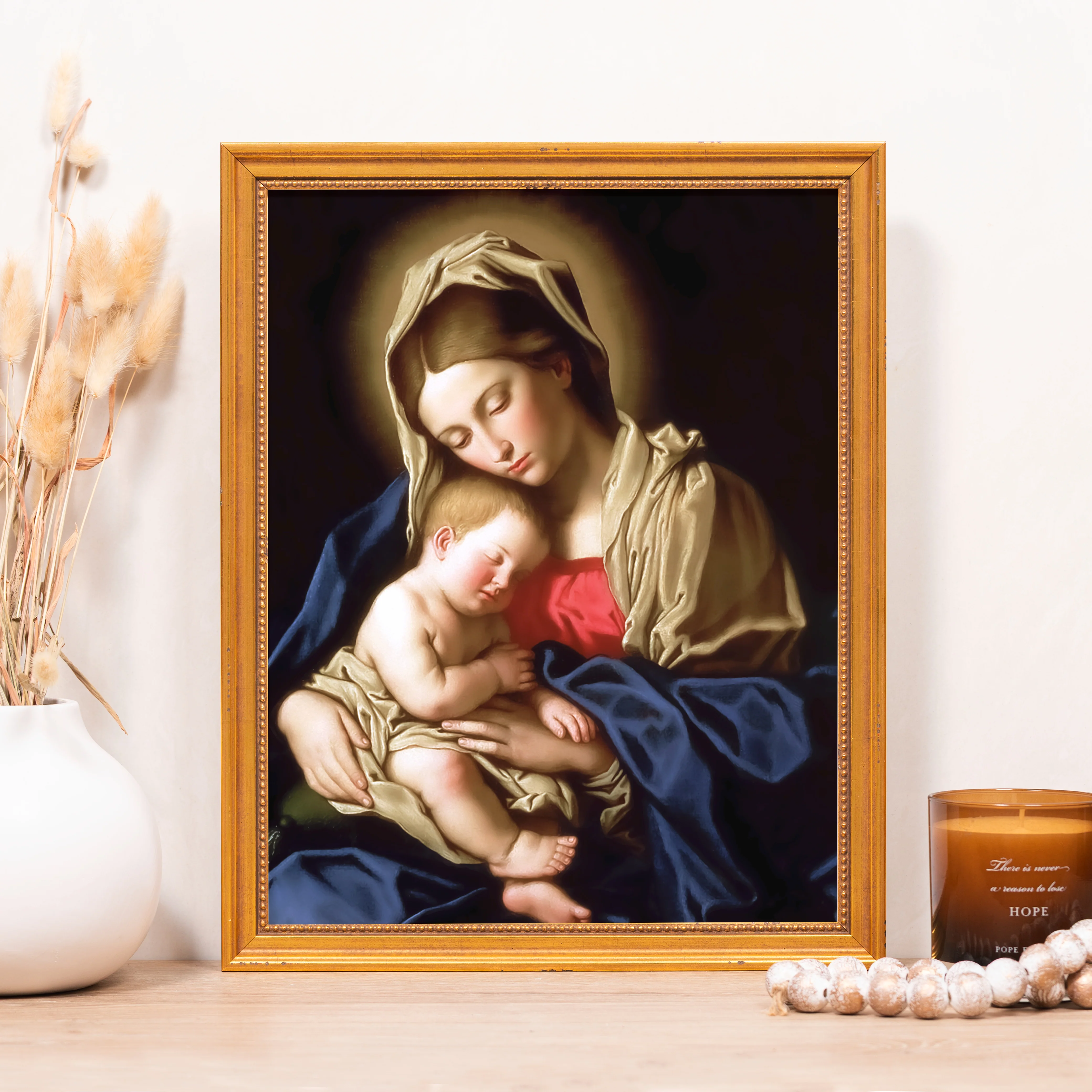 Sassoferrato Madonna & Child Framed Canvas - Sacred Classics Collection - Image 5
