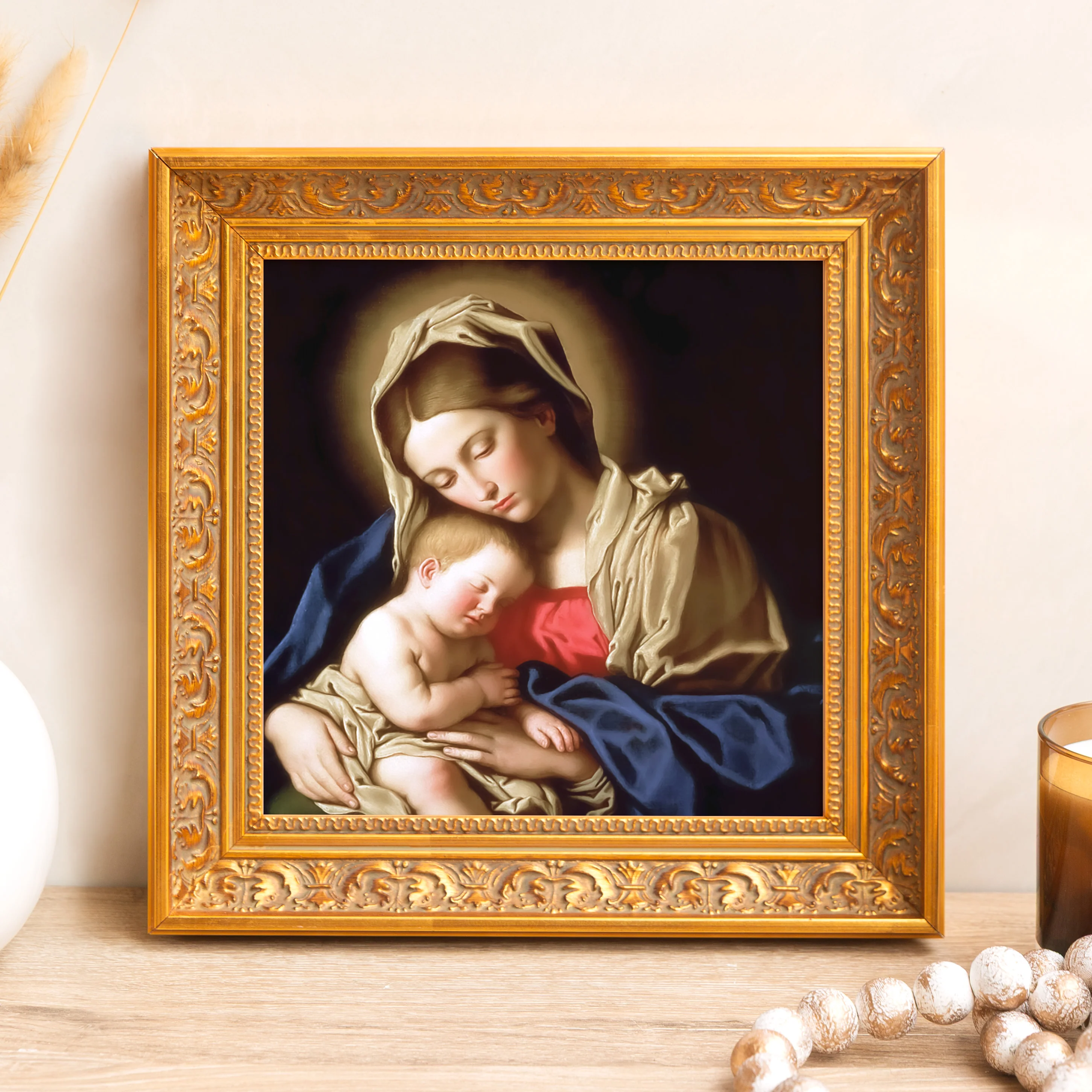 Sassoferrato Madonna & Child Framed Canvas - Sacred Mini Collection