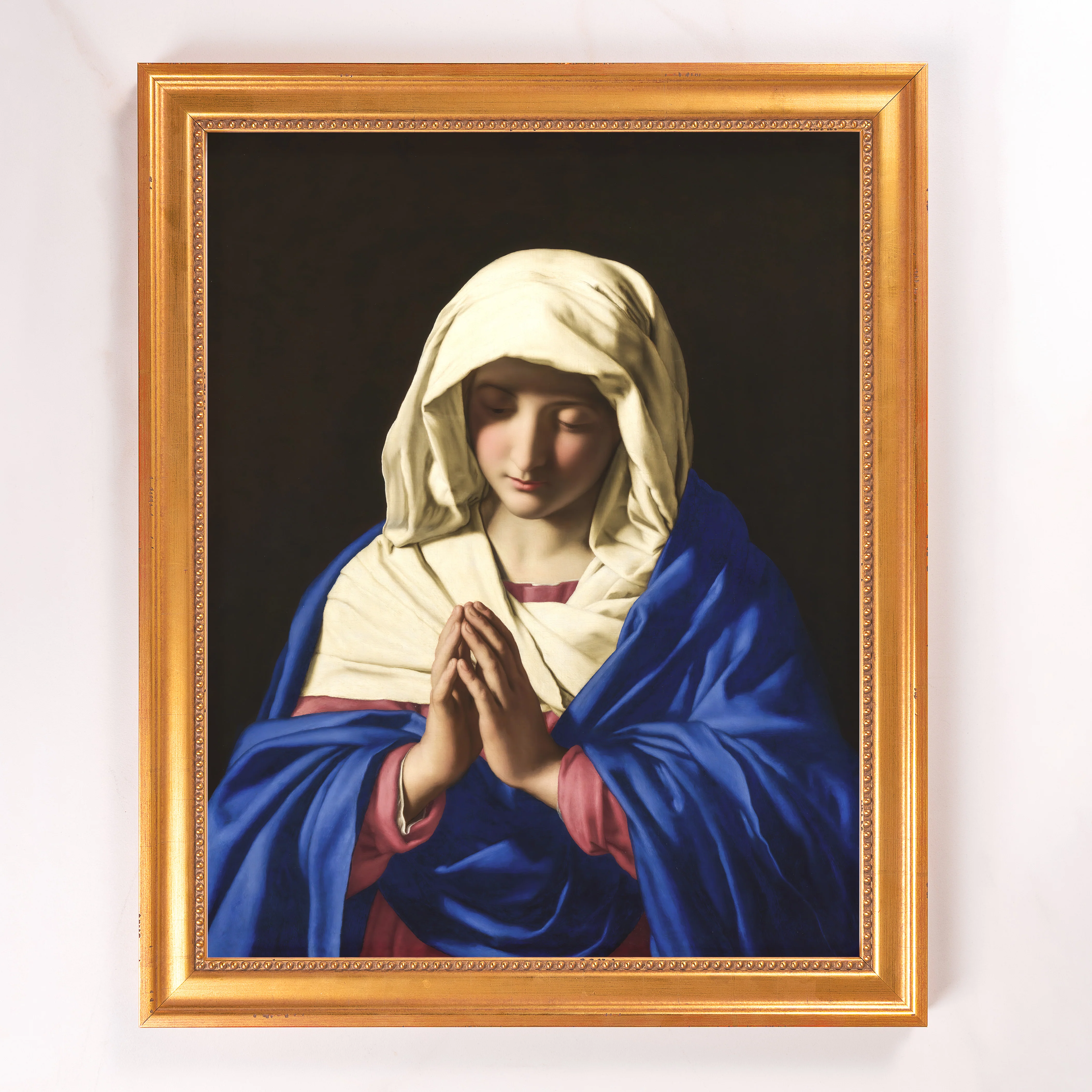 Sassoferrato's Virgin in Prayer Framed Canvas - Sacred Signature Collection - Image 12