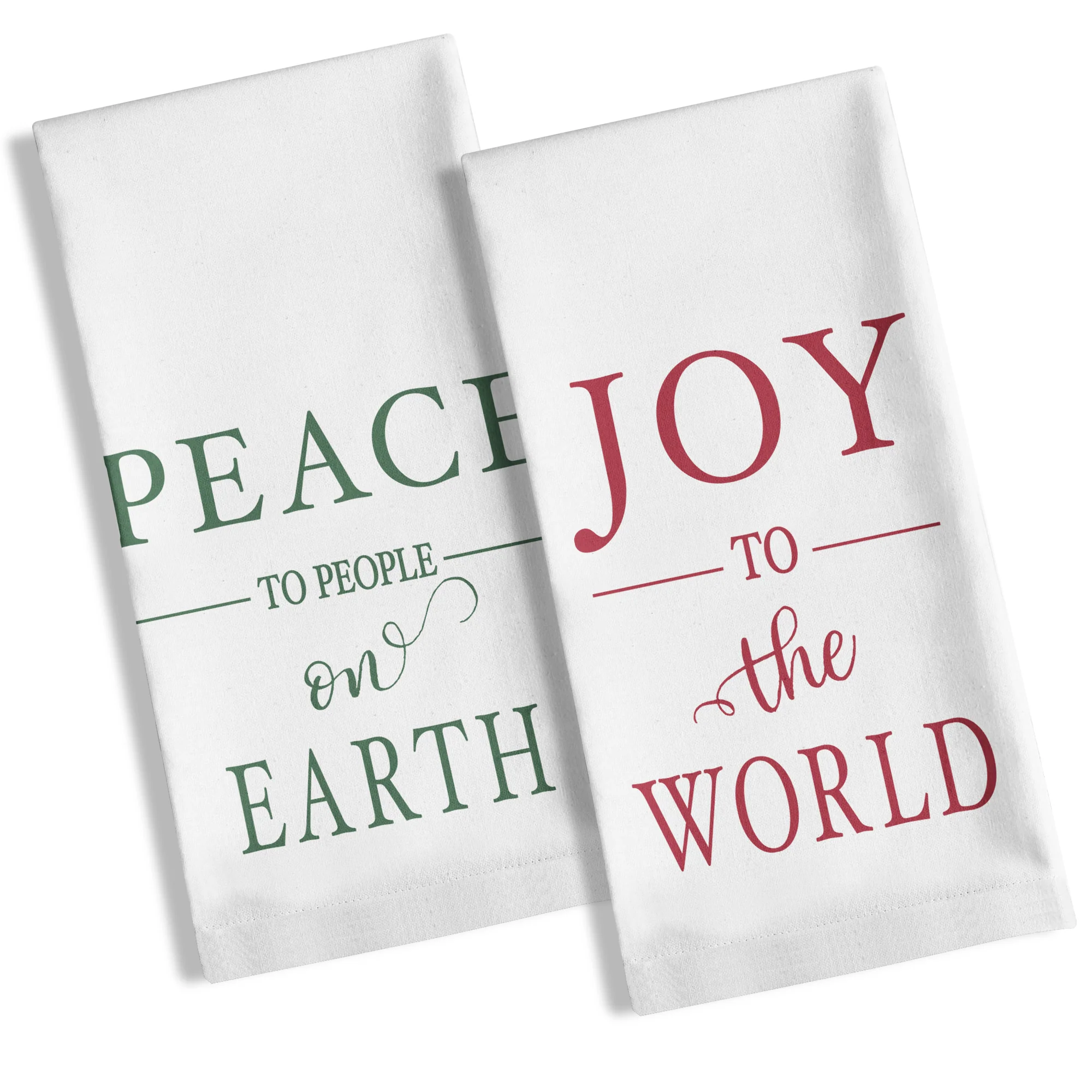 Set of Joy and Peace Christmas Dish Towels - 2 towels - Image 3