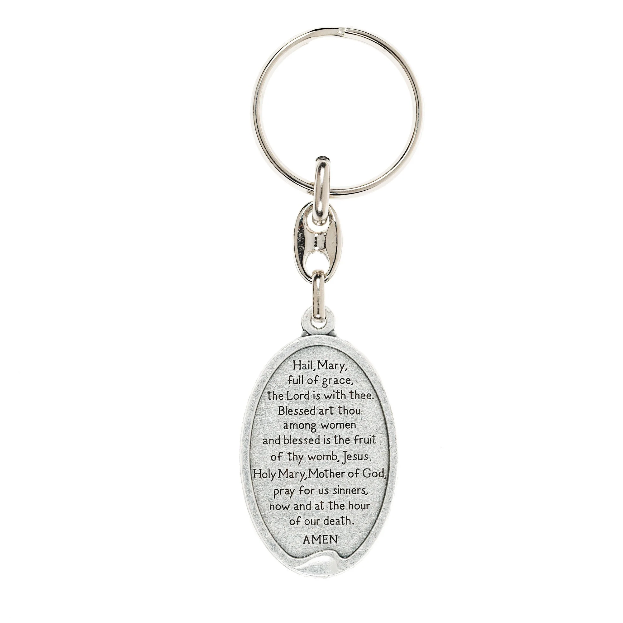 Silvertone Miraculous Medal Key Chain - Image 2