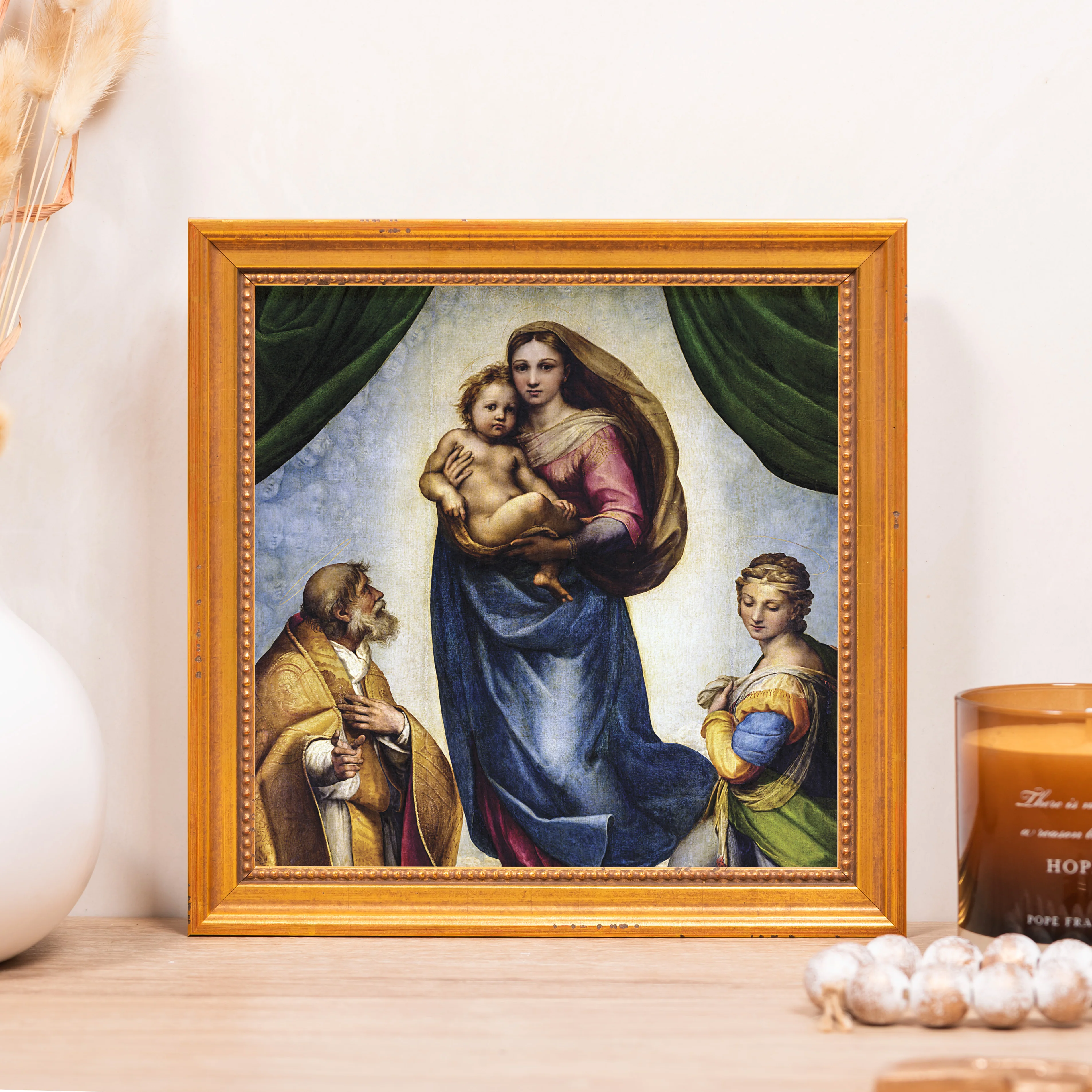 Sistine Madonna Framed Canvas - Sacred Mini Collection - Image 4