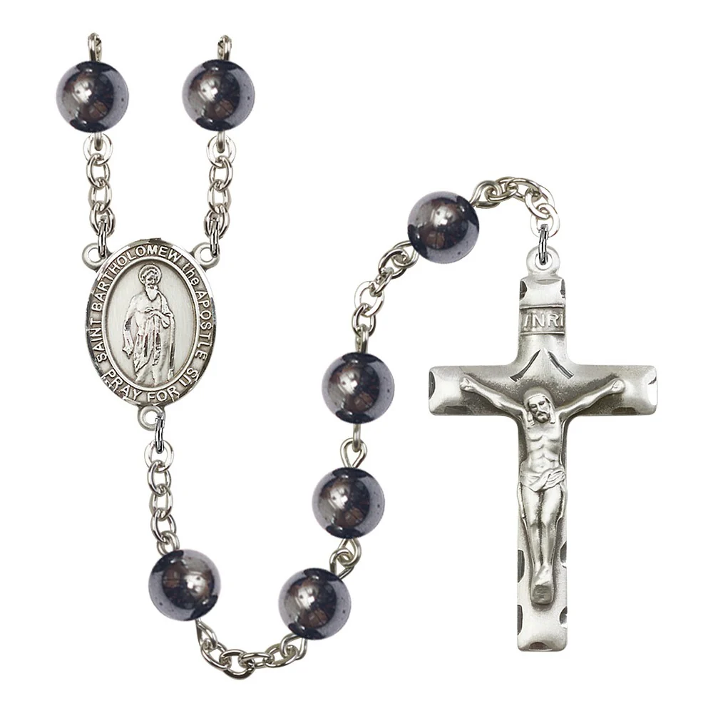 St. Bartholomew The Apostle 8mm Hematite Rosary
