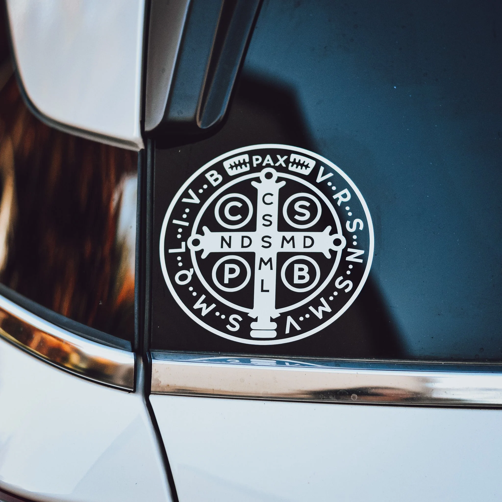 St. Benedict Medal Vinyl Sticker - Image 2