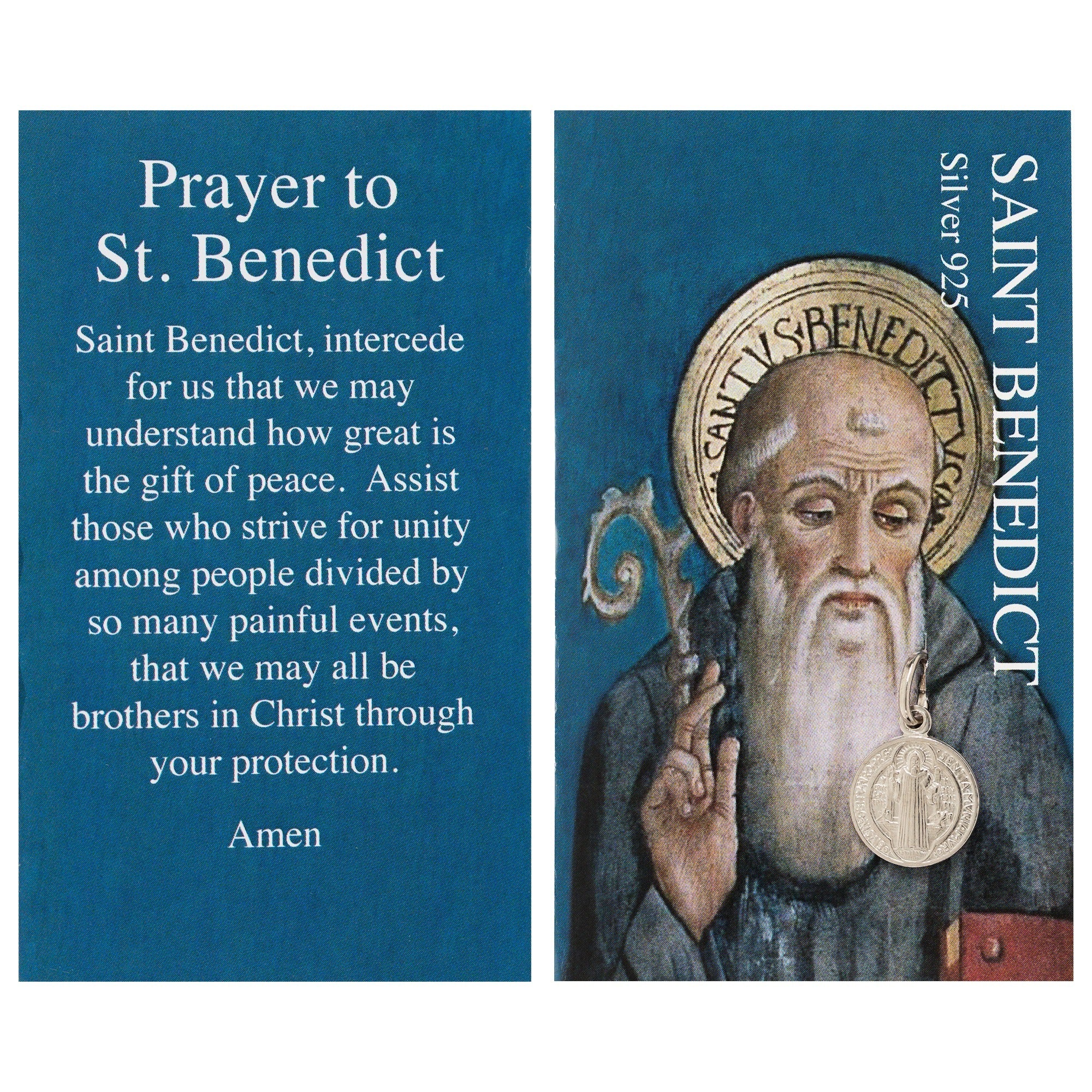 St. Benedict Silver Medal with Prayer Card