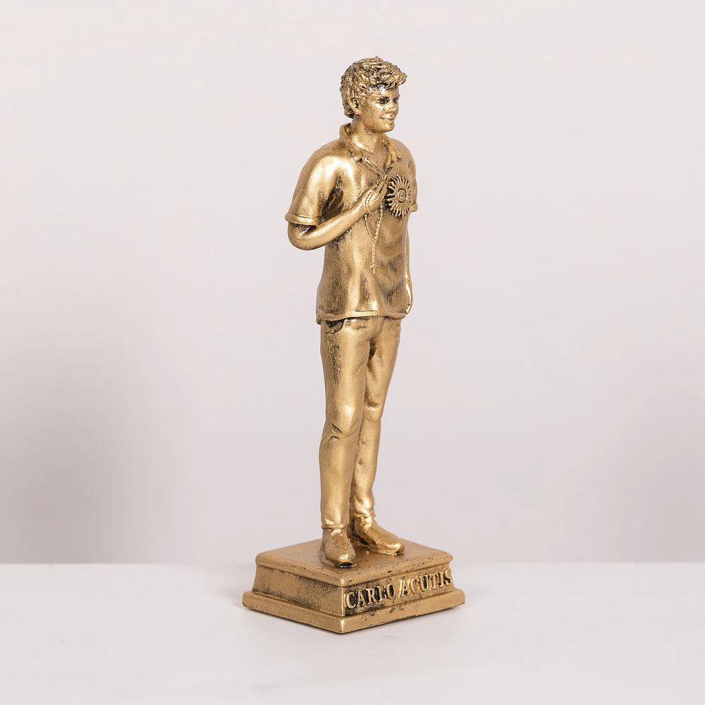St. Carlo Acutis Cold Cast Bronze Statue - 6" - Image 2