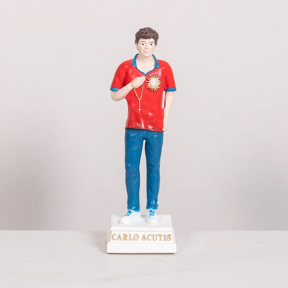 St. Carlo Acutis Cold Cast Bronze Statue - 6" - Image 6