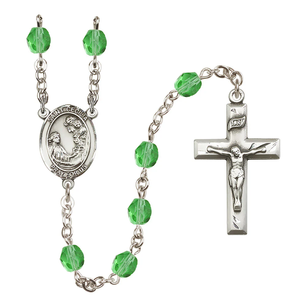 St. Cecilia Crystal Birthstone Rosary - Multiple Birthstones - Image 3