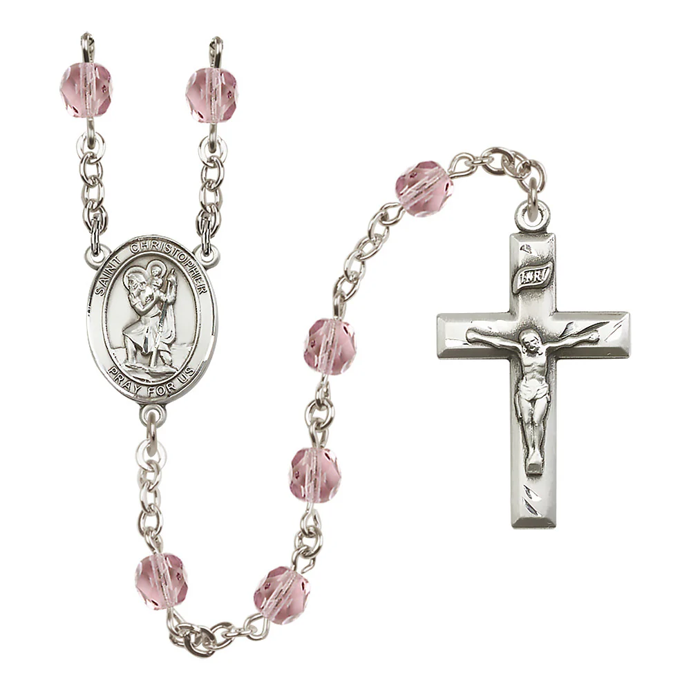 St. Christopher Crystal Birthstone Rosary - Multiple Birthstones - Image 3