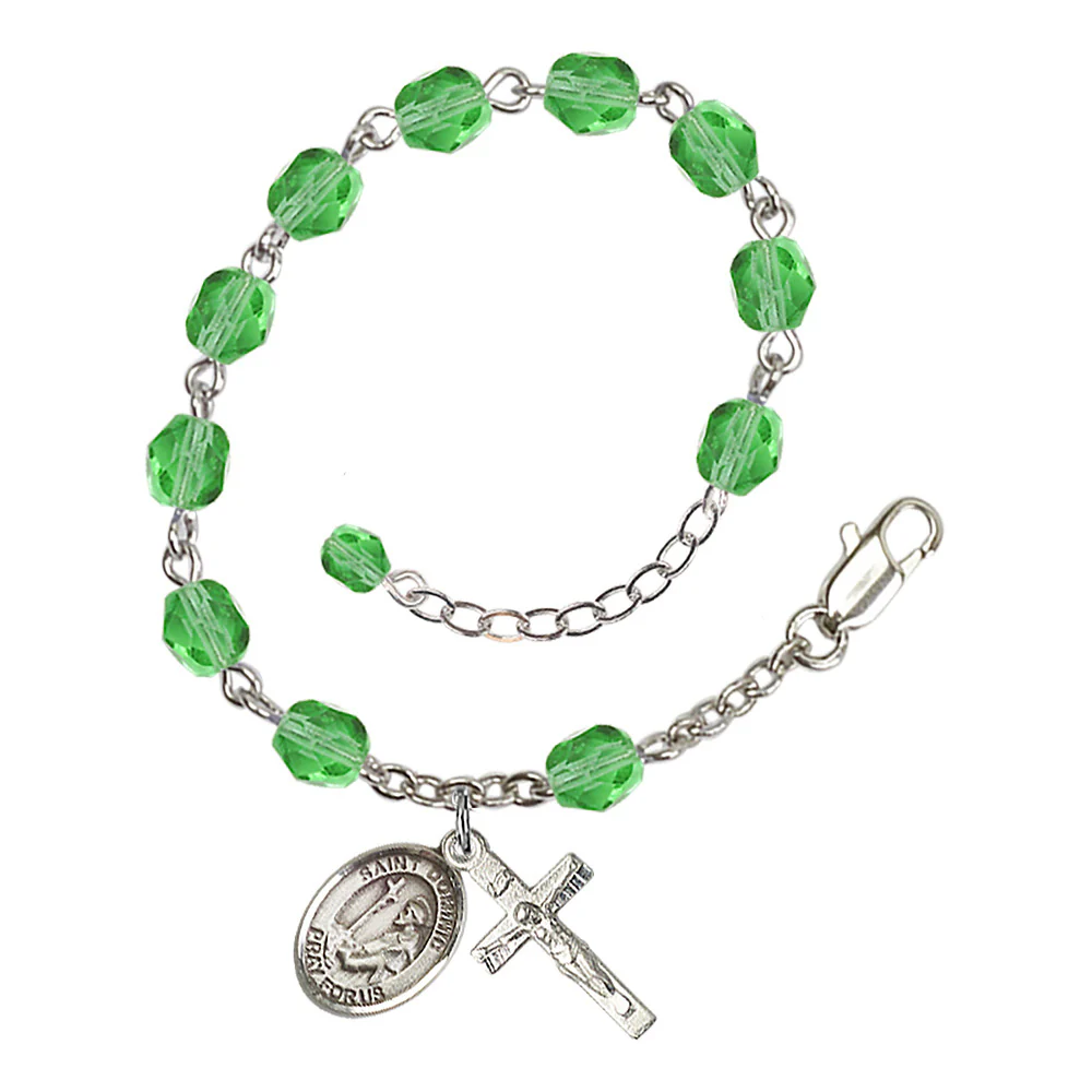 St. Dominic de Guzman Crystal Birthstone Rosary Bracelet - Multiple Birthstones - Image 7