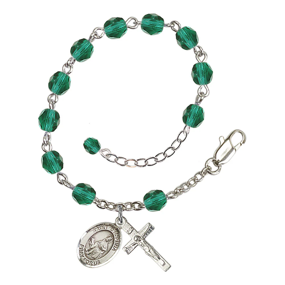 St. Dymphna Crystal Birthstone Rosary Bracelet - Multiple Birthstones - Image 3