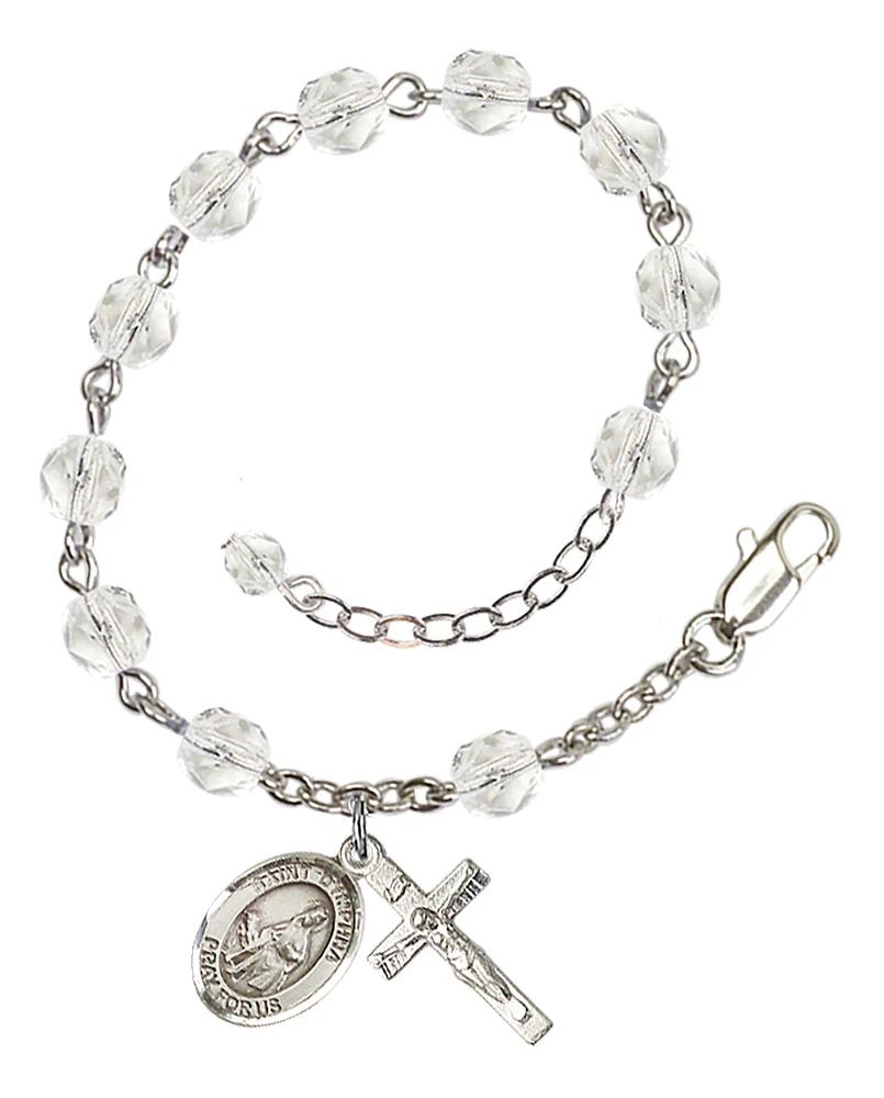 St. Dymphna Crystal Birthstone Rosary Bracelet - Multiple Birthstones - Image 6
