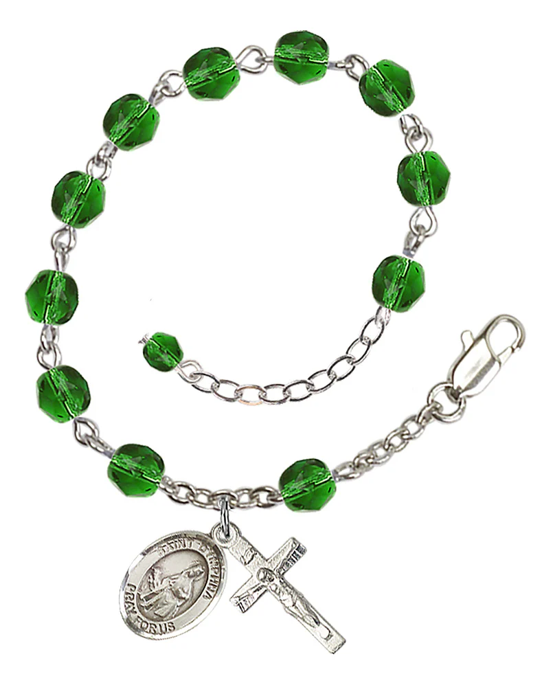 St. Dymphna Crystal Birthstone Rosary Bracelet - Multiple Birthstones - Image 7