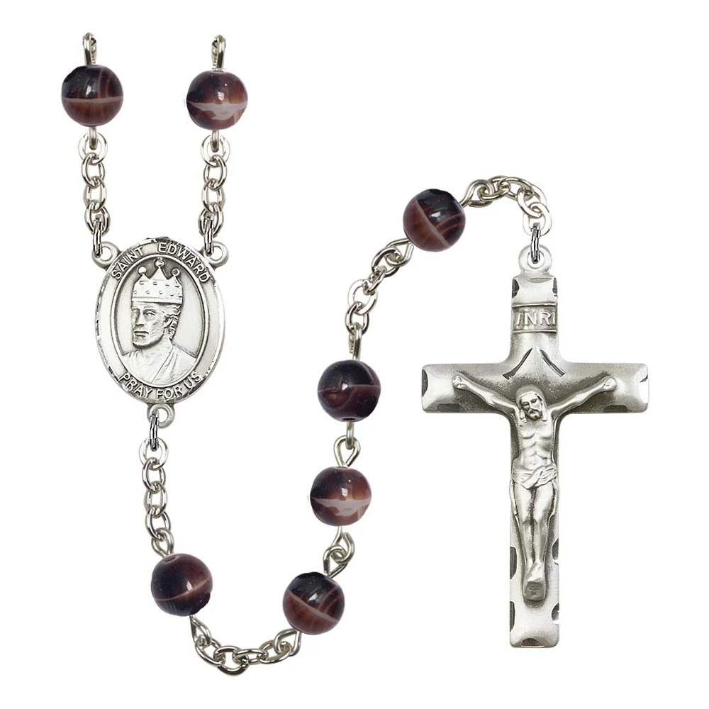 St. Edward The Confessor 7mm Brown Rosary