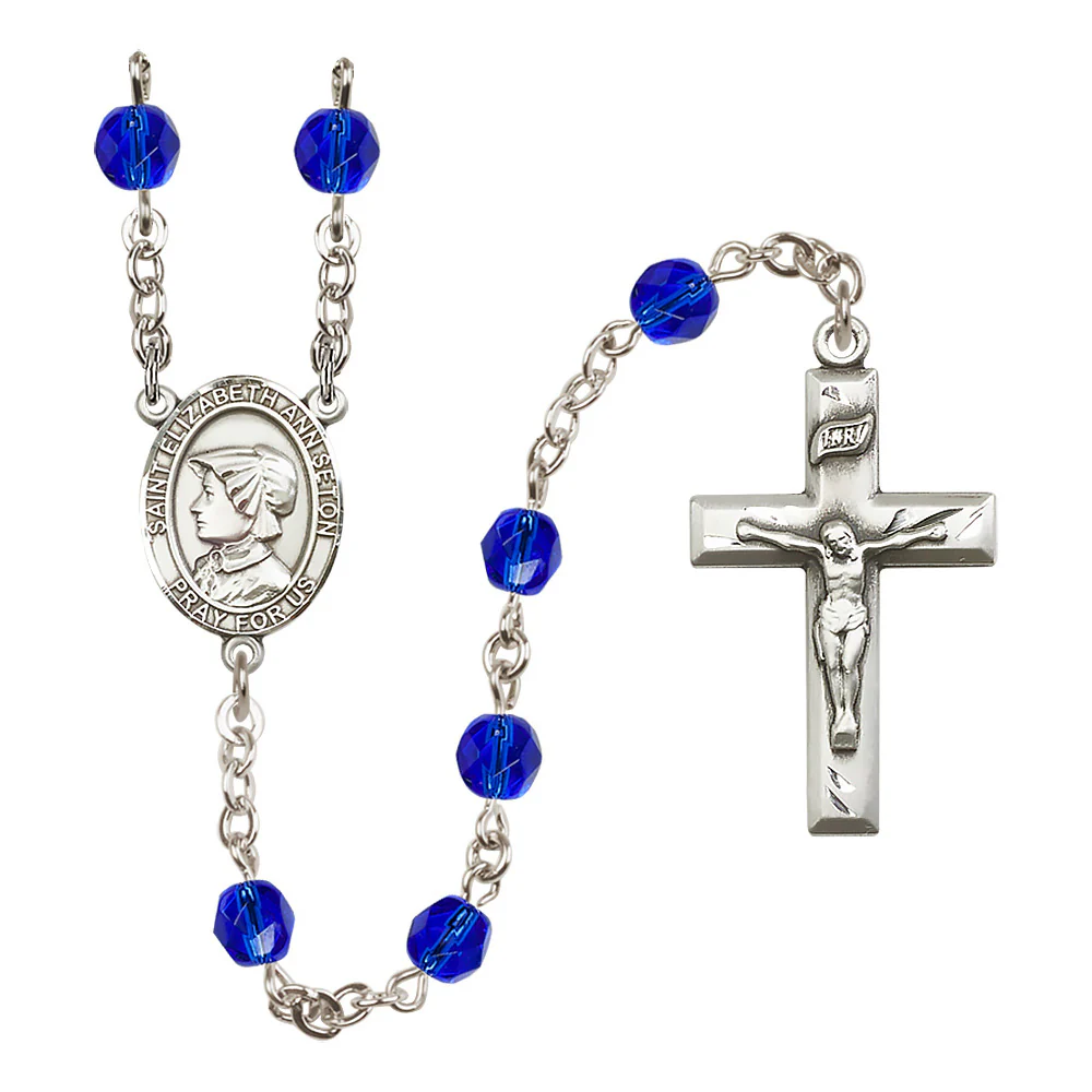 St. Elizabeth Ann Seton Crystal Birthstone Rosary - Multiple Birthstones - Image 7