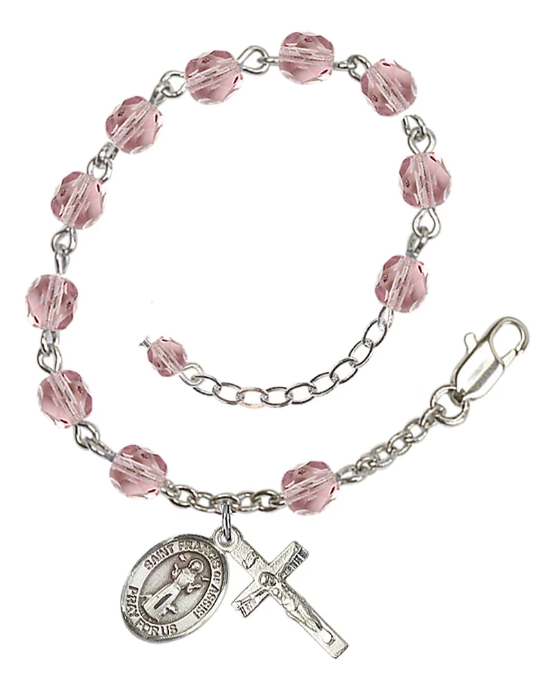 St. Francis of Assisi Crystal Birthstone Rosary Bracelet - Multiple Birthstones - Image 9