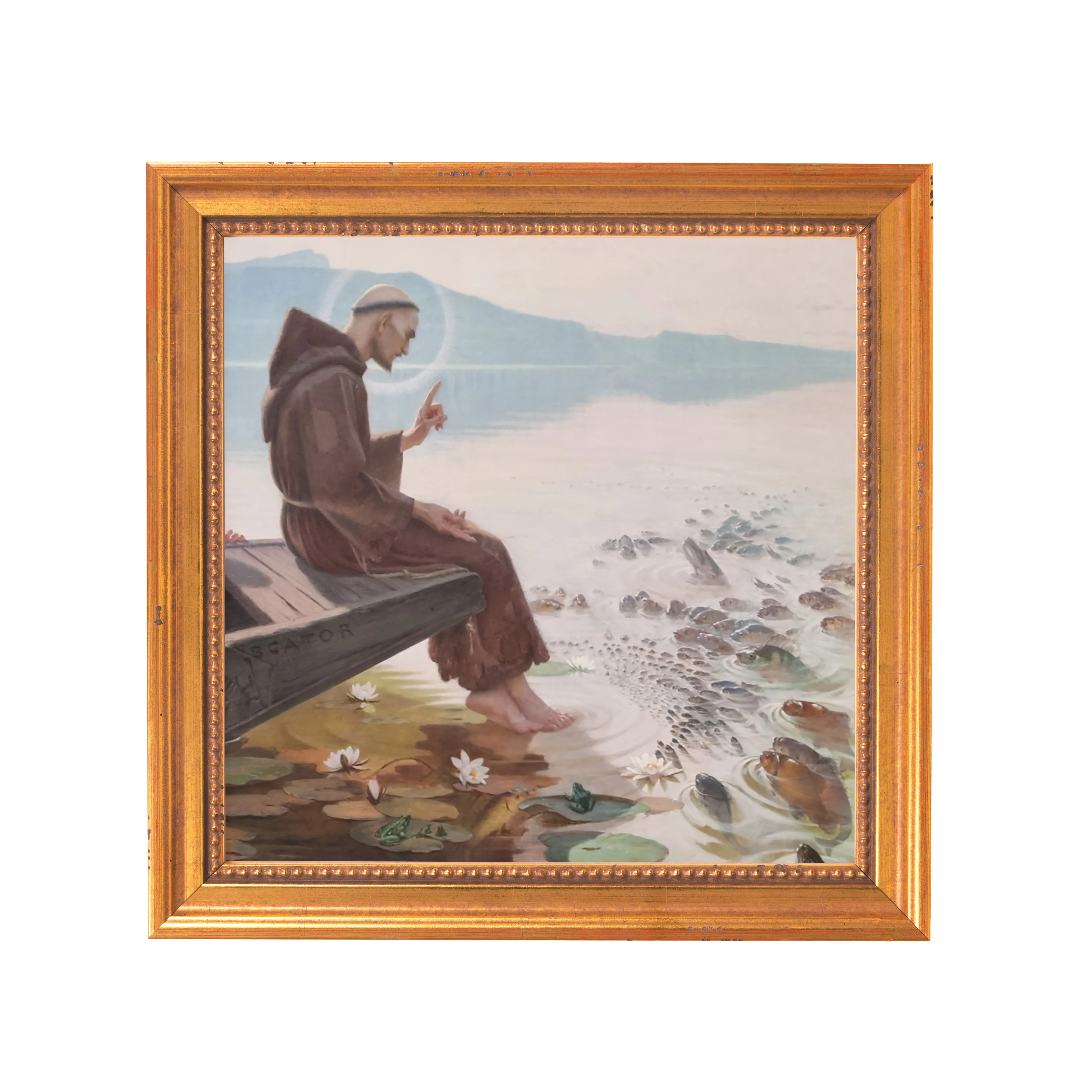 St. Anthony Preaching to the Fish Framed Canvas - Sacred Mini Collection - Image 7