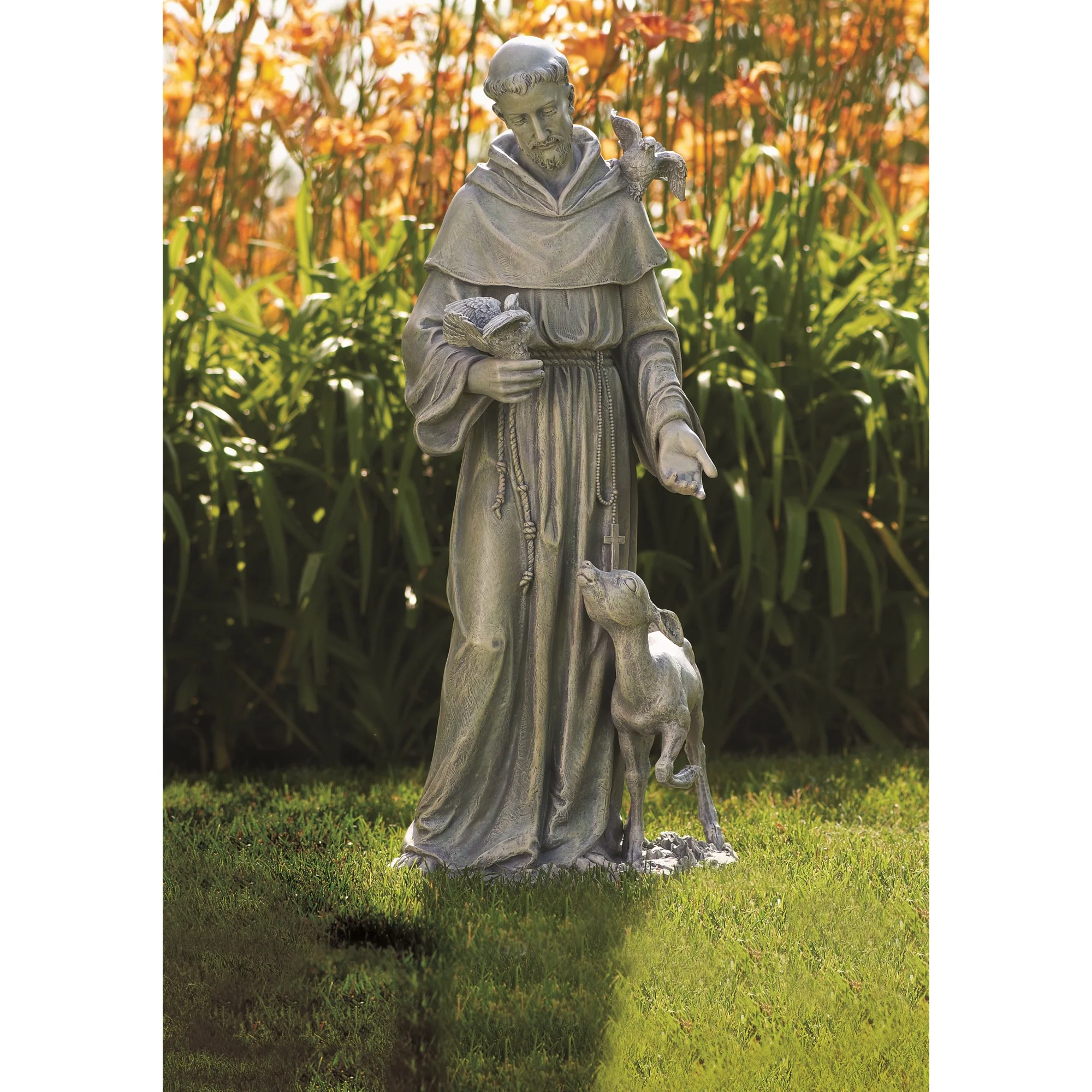 St. Francis with Deer Garden Statue 36"