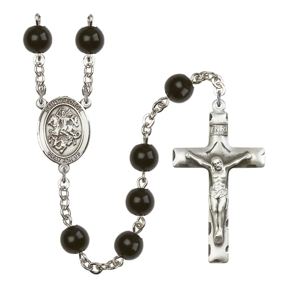 St. George 7mm Black Onyx Rosary