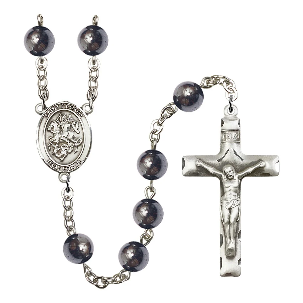 St. George 8mm Hematite Rosary
