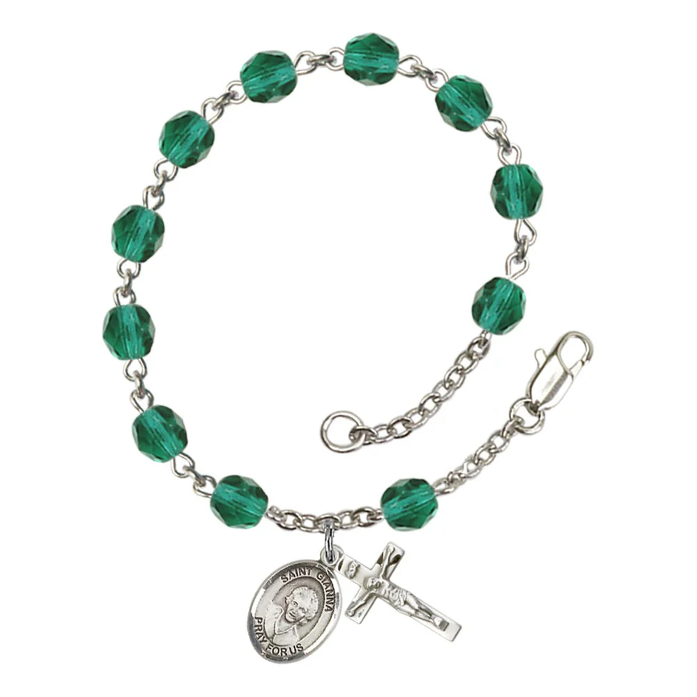 St. Gianna Beretta Molla Crystal Birthstone Rosary Bracelet - Multiple Birthstones - Image 12