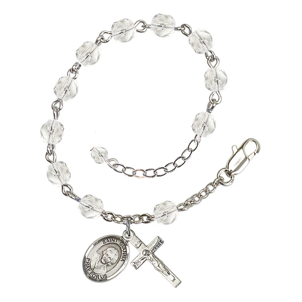 St. Gianna Beretta Molla Crystal Birthstone Rosary Bracelet - Multiple Birthstones - Image 4