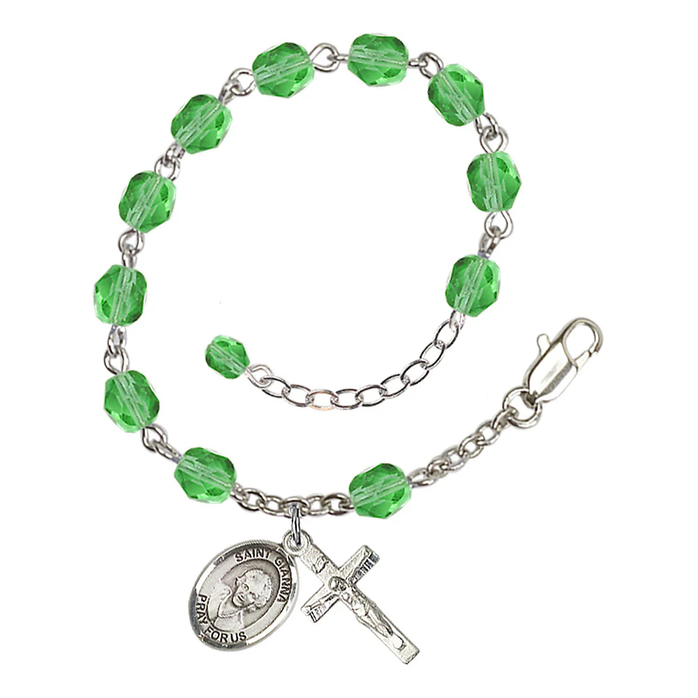 St. Gianna Beretta Molla Crystal Birthstone Rosary Bracelet - Multiple Birthstones - Image 8
