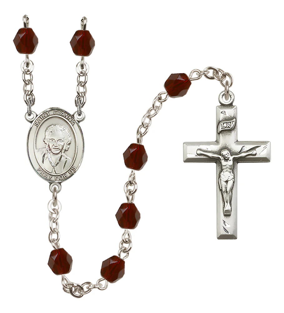 St. Gianna Beretta Molla Crystal Birthstone Rosary - Multiple Birthstones