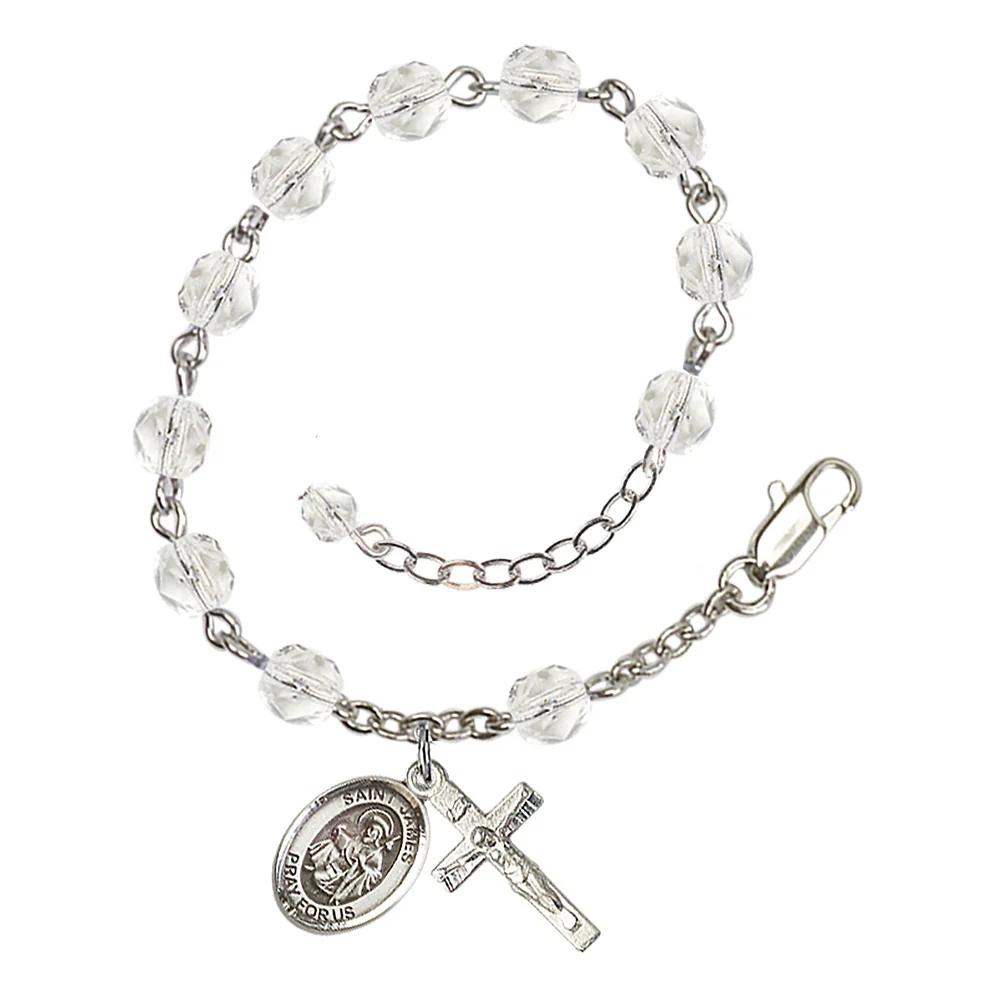 St. James the Greater Crystal Birthstone Rosary Bracelet - Multiple Birthstones - Image 3