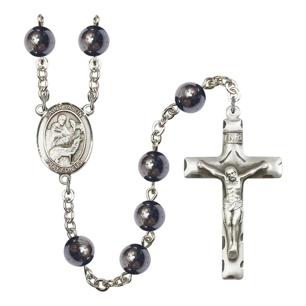 St. Jason 8mm Hematite Rosary