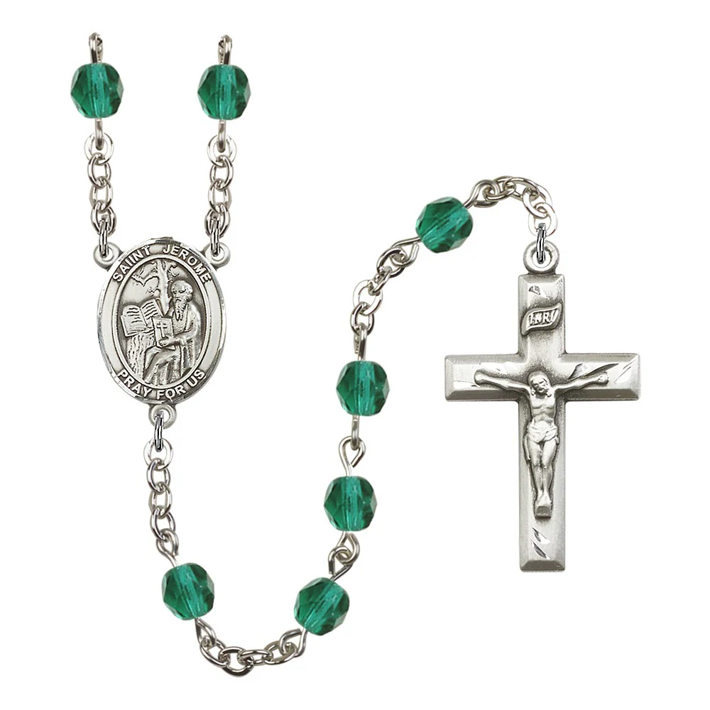 St. Jerome Teal December Rosary 6mm