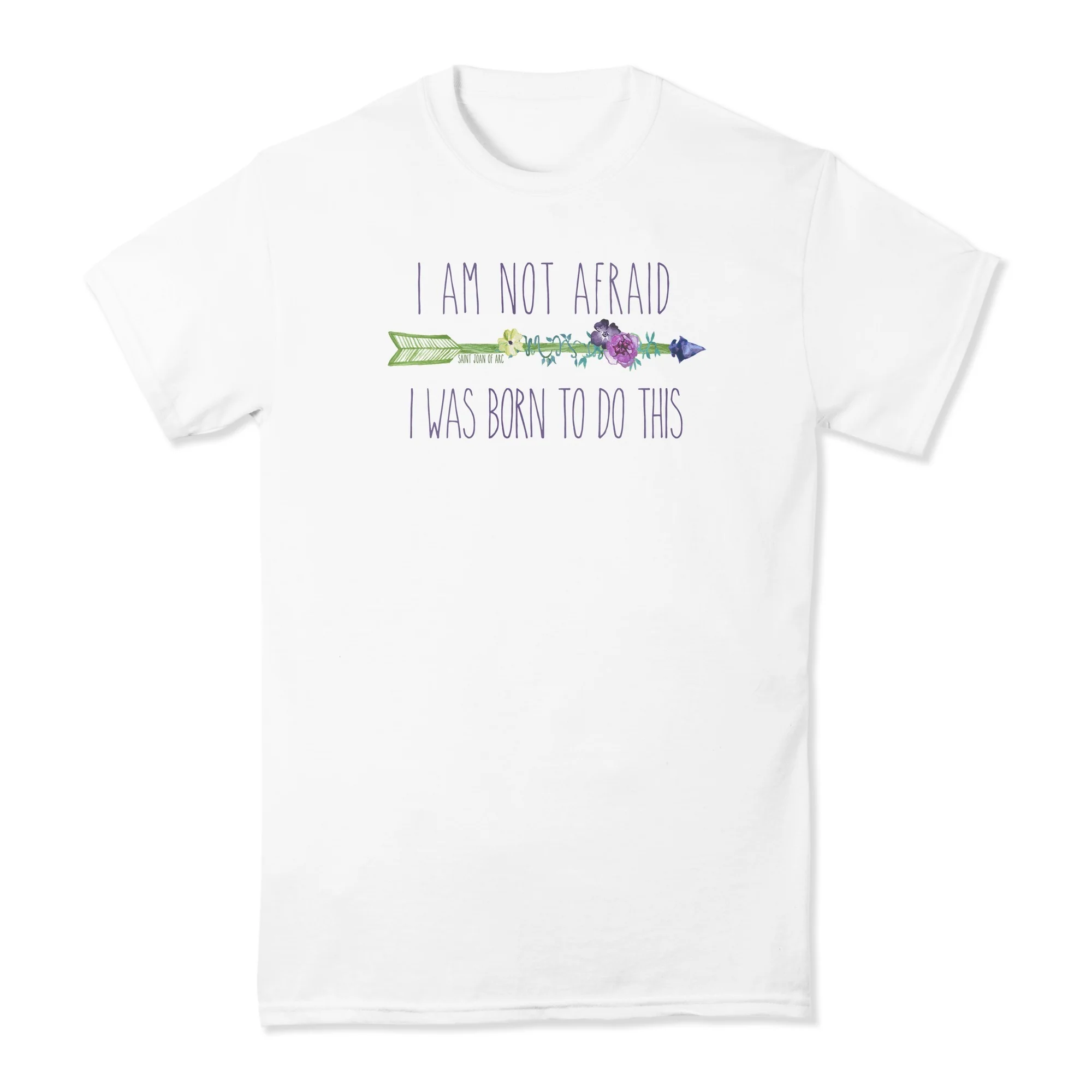 St. Joan of Arc Not Afraid Short Sleeve Watercolor T-Shirt - Image 5