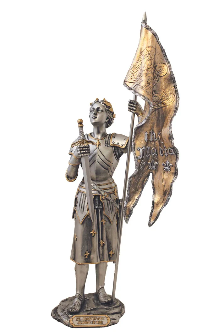 St. Joan of Arc Pewter Style Statue - 11"