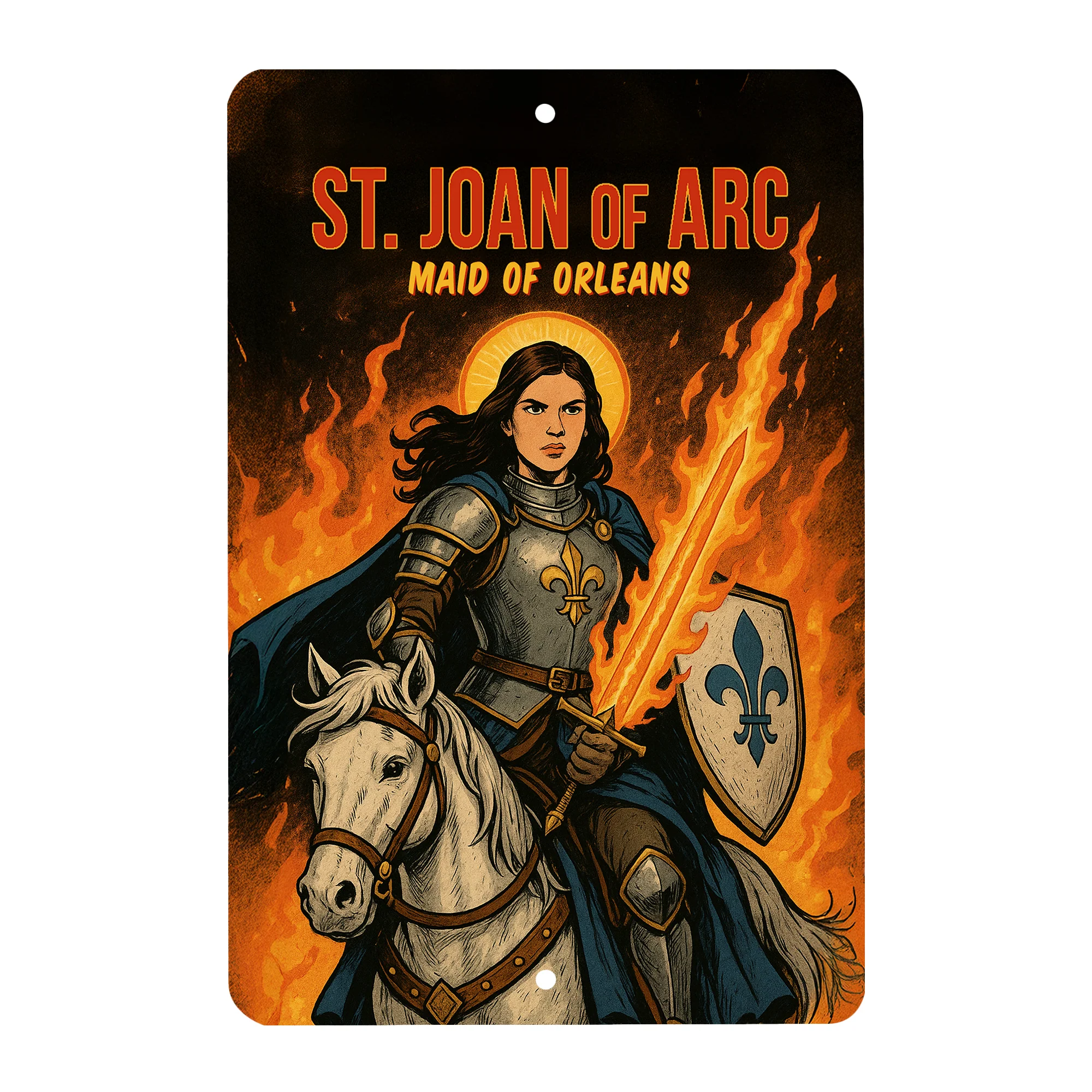 St. Joan of Arc Superhero Tin Sign - Image 2