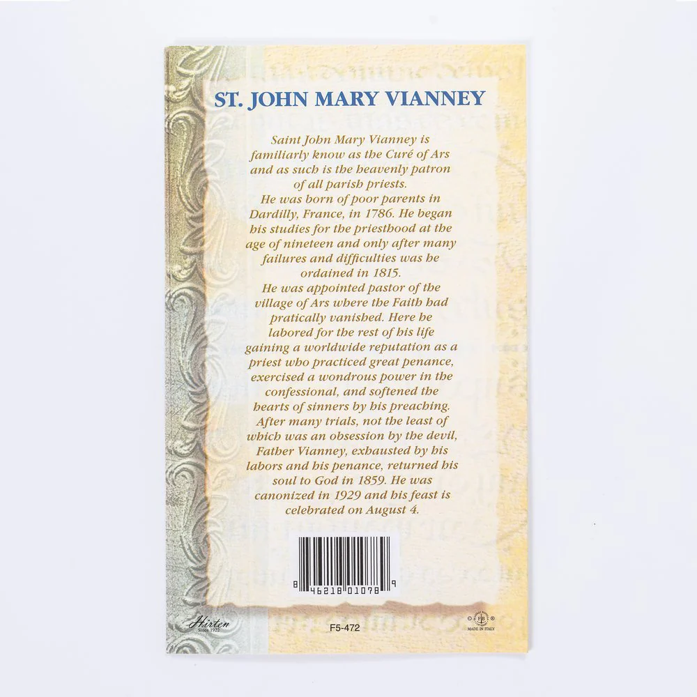 St. John Vianney - Mini Lives of the Saints Folded Prayer Card - Image 3