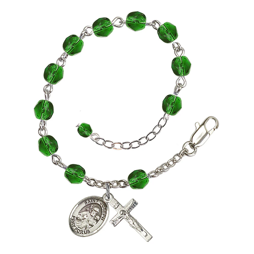 St. Joseph Birthstone Rosary Bracelet - Multiple Birthstones - Image 3