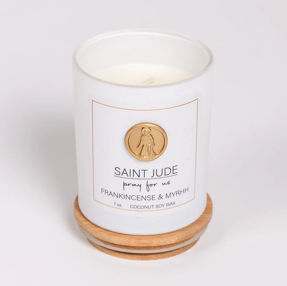St. Jude Hope Candle - Frankincense & Myrhh - Image 2
