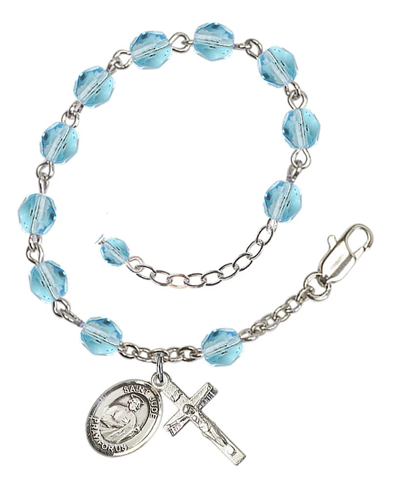 St. Jude Thaddeus Crystal Birthstone Rosary Bracelet - Multiple Birthstones - Image 5