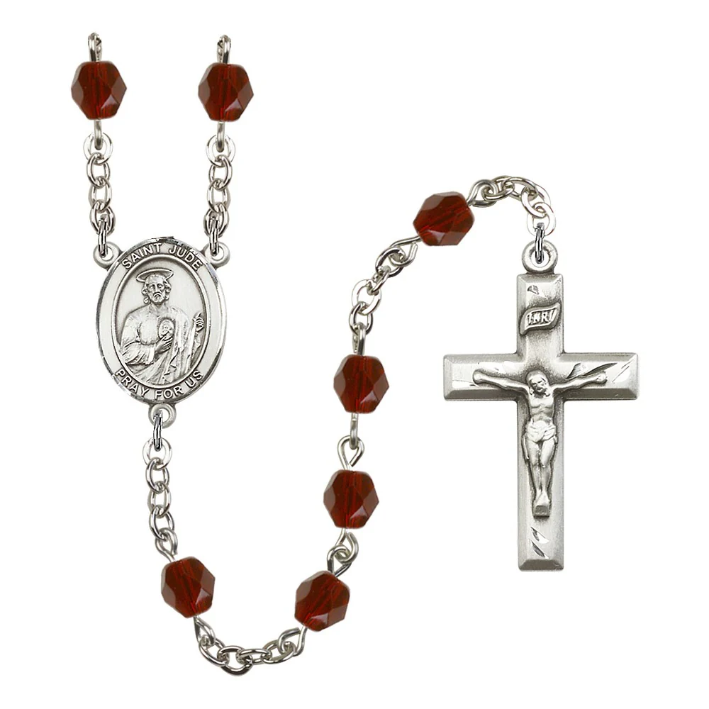 St. Jude Thaddeus Crystal Birthstone Rosary - Multiple Birthstones - Image 10