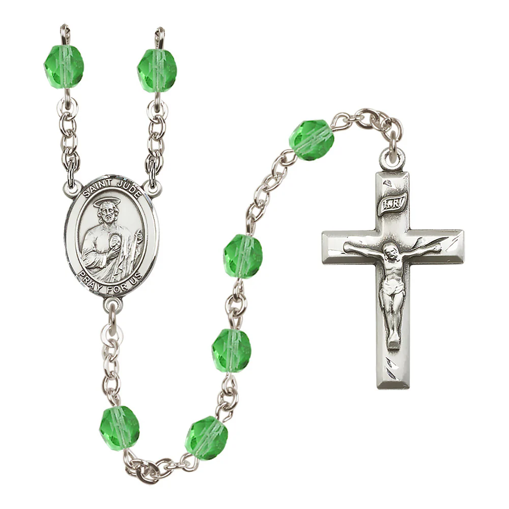 St. Jude Thaddeus Crystal Birthstone Rosary - Multiple Birthstones - Image 3