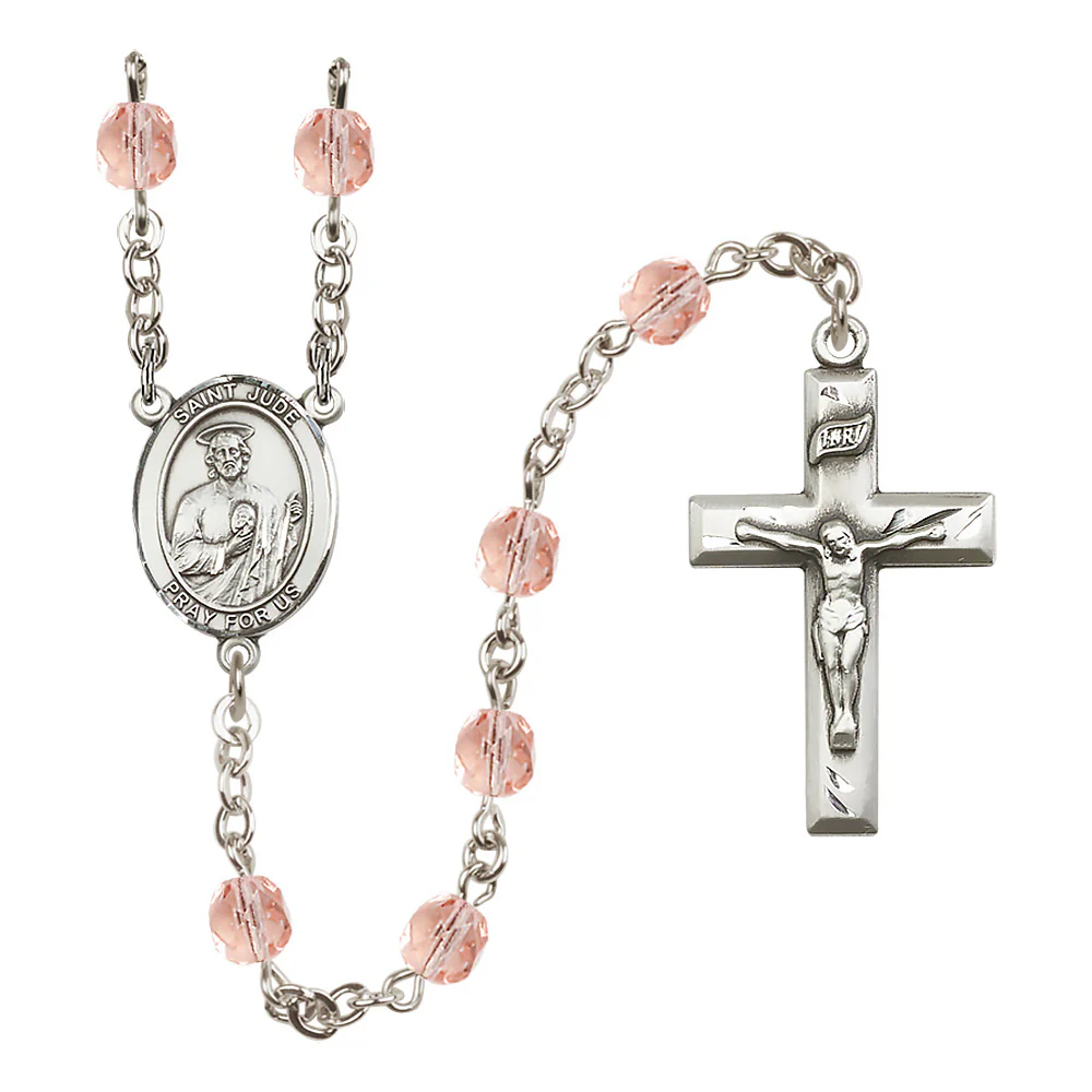 St. Jude Thaddeus Crystal Birthstone Rosary - Multiple Birthstones - Image 4