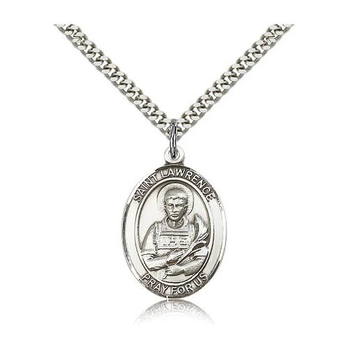 St. Lawrence Pendant with Chain, Bliss, Sterling Silver
