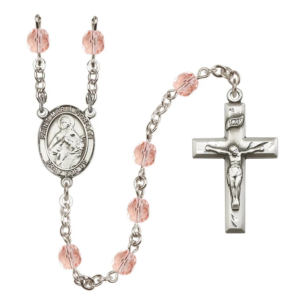 St. Maria Goretti Crystal Birthstone Rosary - Multiple Birthstones - Image 10
