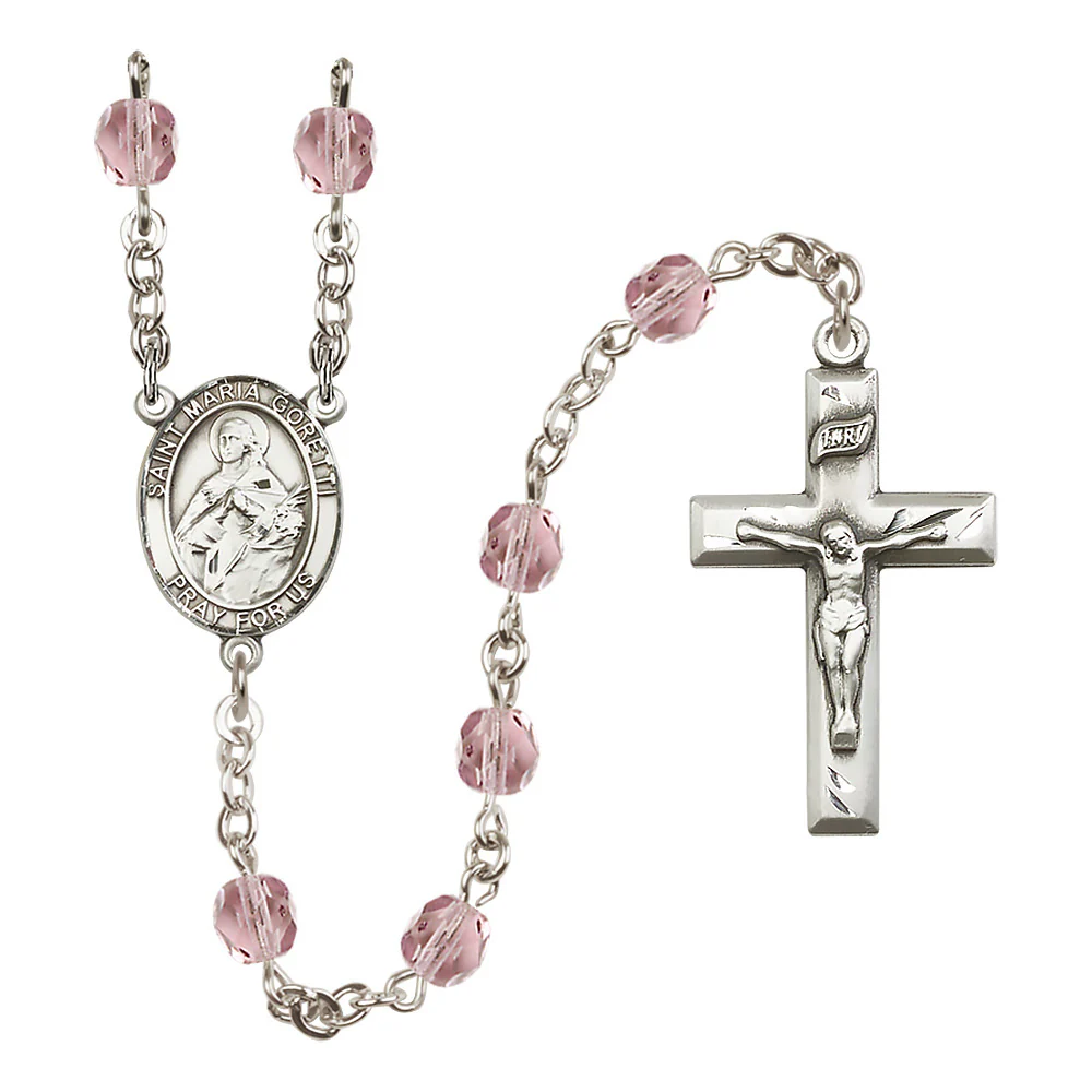 St. Maria Goretti Crystal Birthstone Rosary - Multiple Birthstones - Image 6