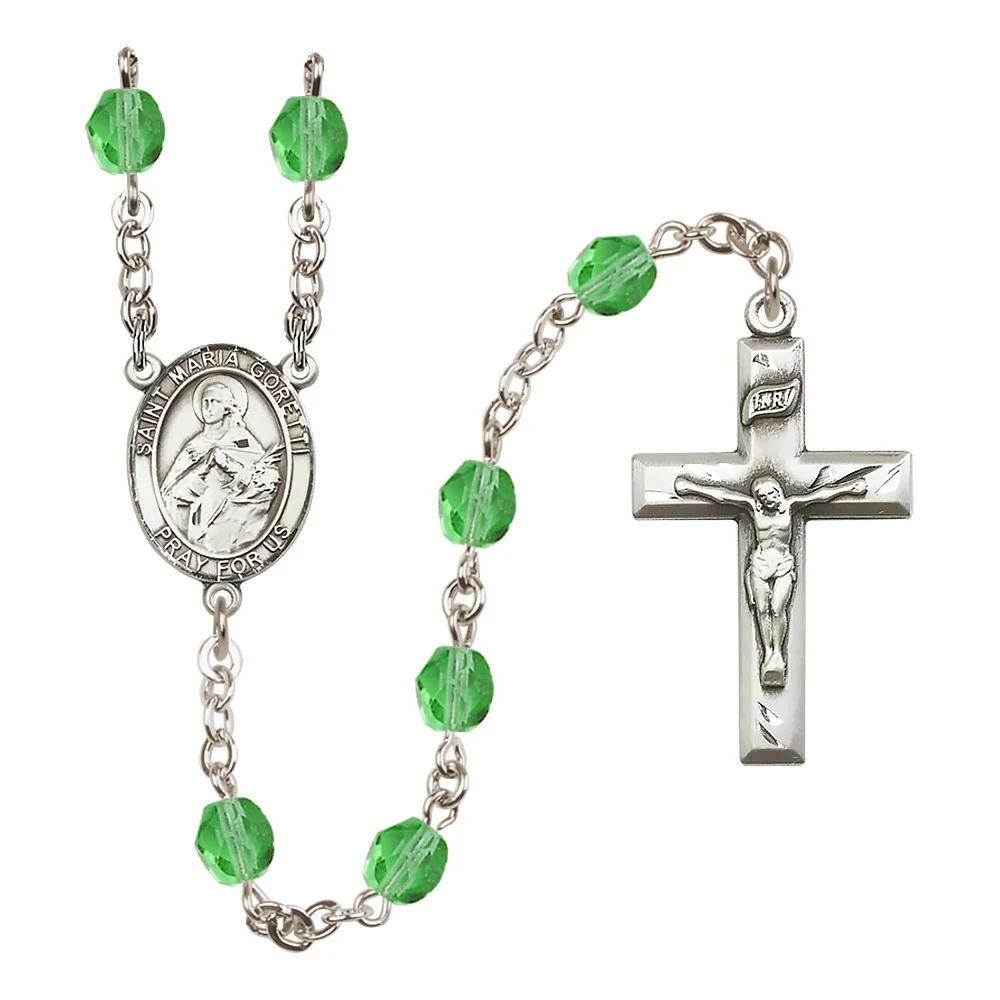 St. Maria Goretti Crystal Birthstone Rosary - Multiple Birthstones - Image 8