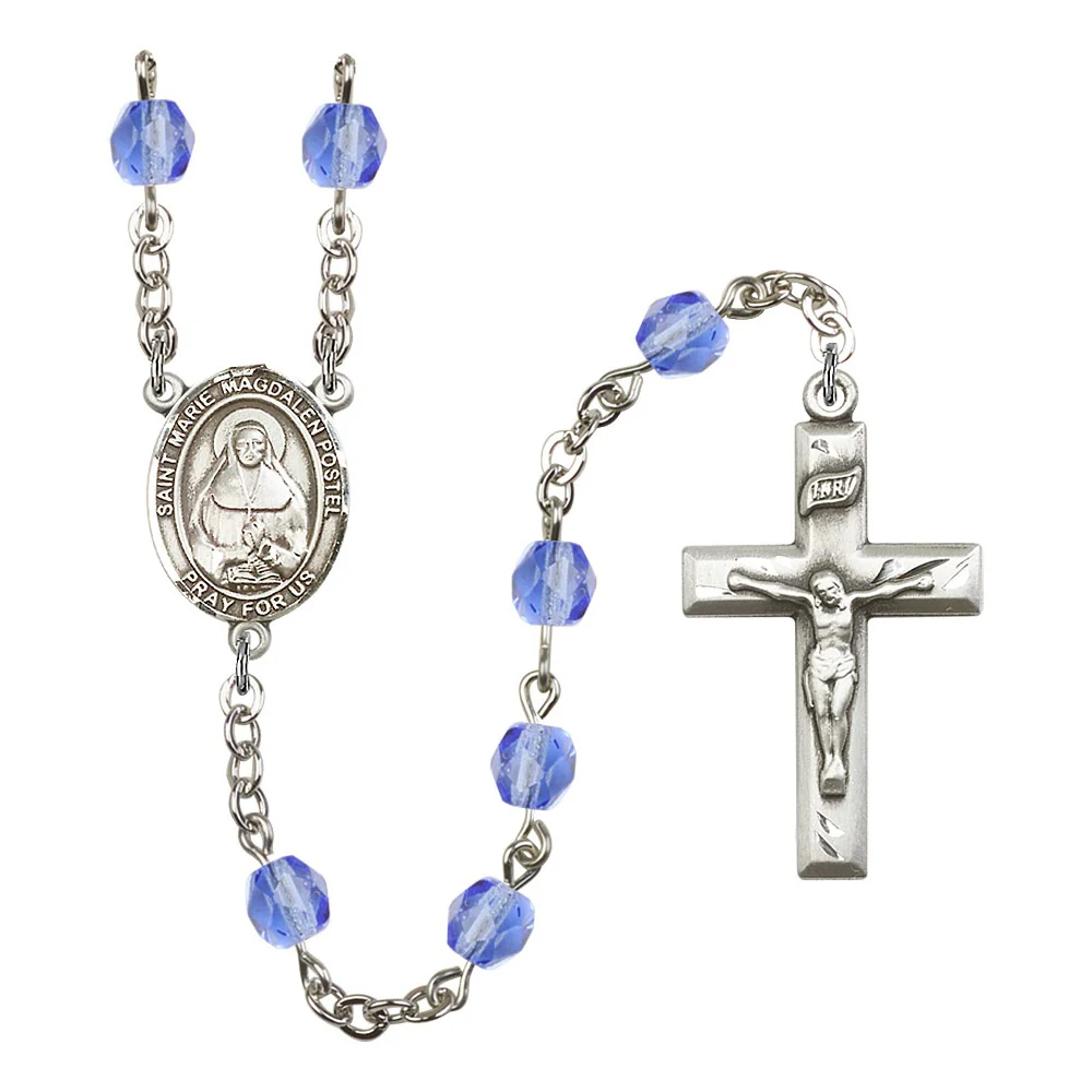 St. Marie Magdalen Postel Blue September Rosary 6mm