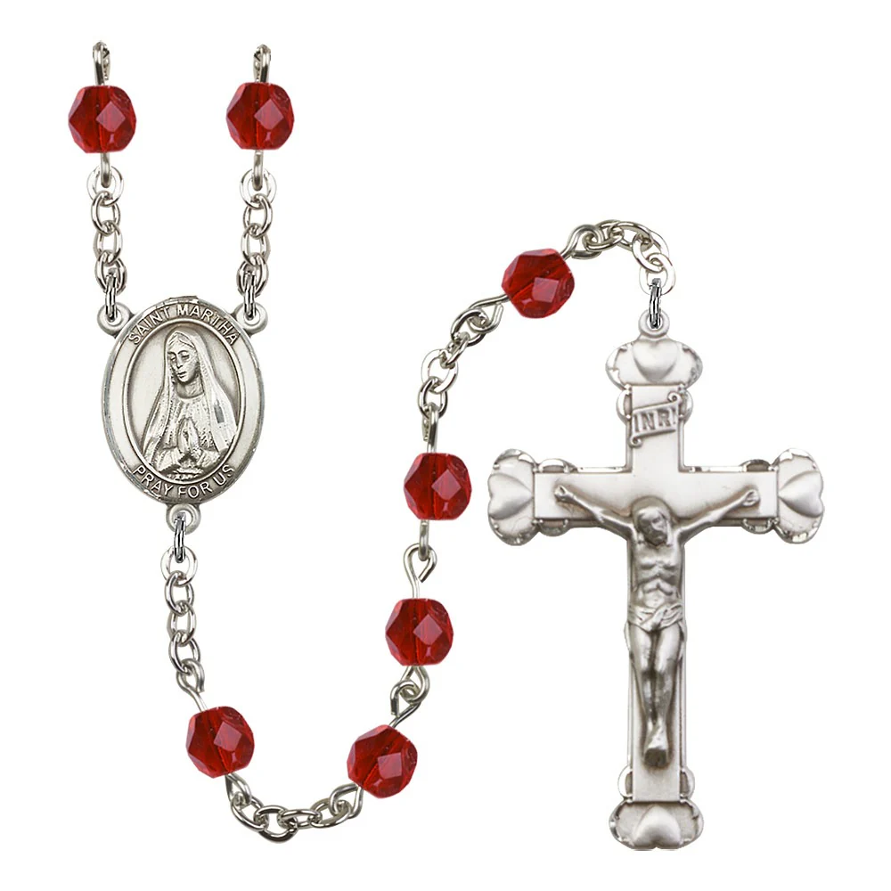 St. Martha Red July Rosary 6mm