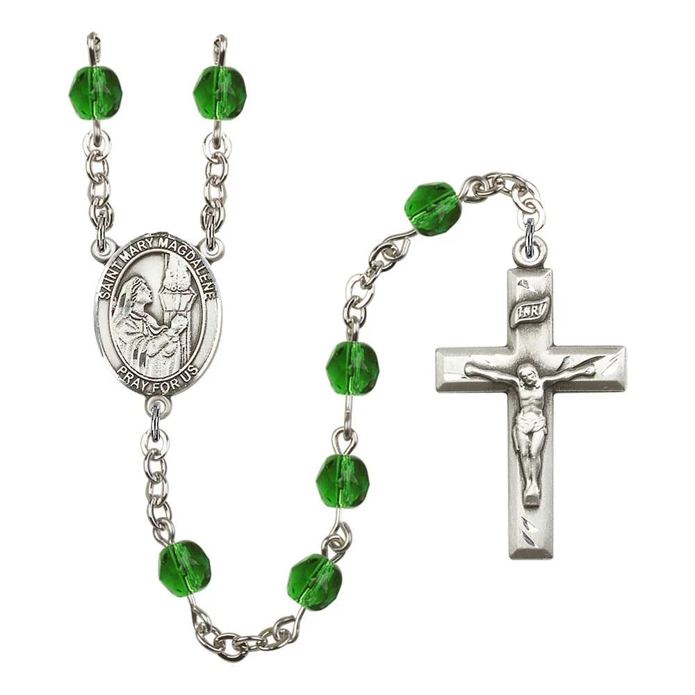 St. Mary Magdalene Green May Rosary 6mm