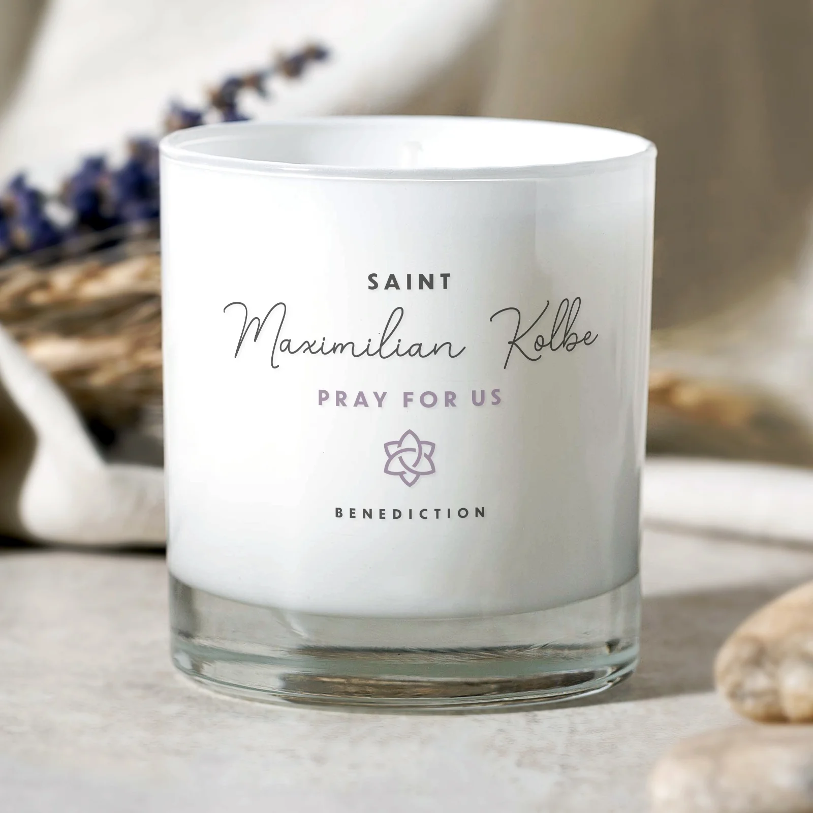 St. Maximilian Kolbe White Candle