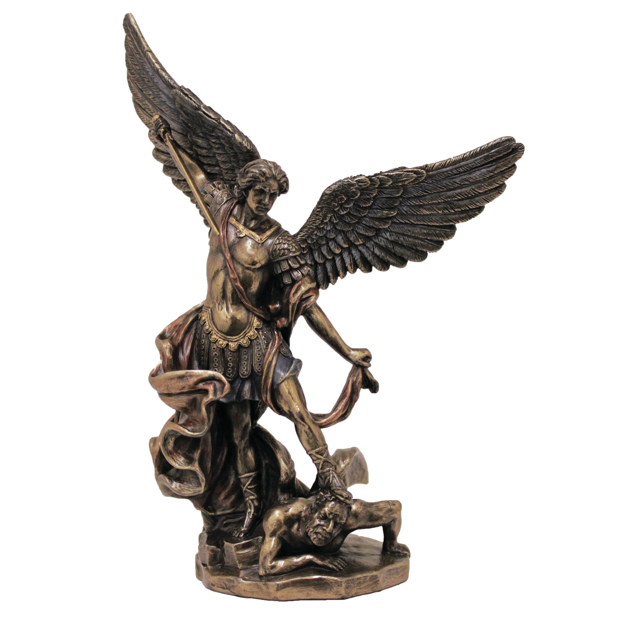 St. Michael Bronze Finish Statue, 8'' - Image 2